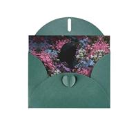 VVXBHGR Dark Green Holiday greeting check blank card and pearl beautiful blank note block The Ghost in the Flowers prints