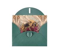 VVXBHGR Dark Green Holiday greeting check blank card and pearl beautiful blank note block The King of Bees prints