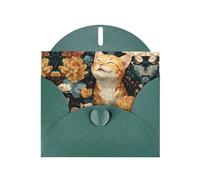 VVXBHGR Dark Green Holiday greeting check blank card and pearl beautiful blank note block The little mouse I adore prints