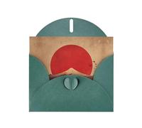 VVXBHGR Dark Green Holiday greeting check blank card and pearl beautiful blank note block The rising sun prints