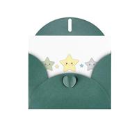 VVXBHGR Dark Green Holiday greeting check blank card and pearl beautiful blank note block Three little stars prints