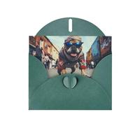 VVXBHGR Dark Green Holiday greeting check blank card and pearl beautiful blank note block Trendy Pitbulls prints