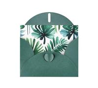 VVXBHGR Dark Green Holiday greeting check blank card and pearl beautiful blank note block Tropical Palm Tree Leaves Watercolor prints