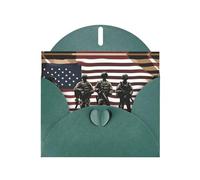 VVXBHGR Dark Green Holiday greeting check blank card and pearl beautiful blank note block US Military Soldiers Patriotic Memorial Day prints