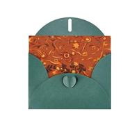 VVXBHGR Dark Green Holiday greeting check blank card and pearl beautiful blank note block Vintage simple lines prints