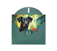 VVXBHGR Dark Green Holiday greeting check blank card and pearl beautiful blank note block watercolor dog prints