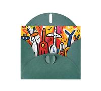 VVXBHGR Dark Green Holiday greeting check blank card and pearl beautiful blank note block Weird graffiti prints