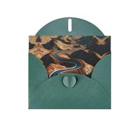 VVXBHGR Dark Green Holiday greeting check blank card and pearl beautiful blank note block winding mountain road prints