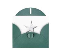 VVXBHGR Dark Green Holiday greeting check blank card and pearl beautiful blank note block Wisdom Five-pointed Star prints
