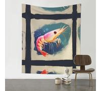 VVXBHGR Decoration Tapestry 60x51in Lively little shrimp Prints Soft, Durable, Skin Friendly, Lightweight Wall Hanging for Indoor & Outdoor Use