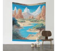 VVXBHGR Decoration Tapestry 60x51in oasis in the desert Prints Soft, Durable, Skin Friendly, Lightweight Wall Hanging for Indoor & Outdoor Use
