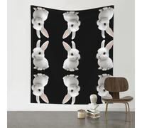 VVXBHGR Decoration Tapestry 60x51in Pink and white rabbit Prints Soft, Durable, Skin Friendly, Lightweight Wall Hanging for Indoor & Outdoor Use