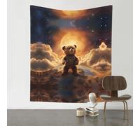 VVXBHGR Decoration Tapestry 60x51in The little bear on the planet Prints Soft, Durable, Skin Friendly, Lightweight Wall Hanging for Indoor & Outdoor Use