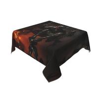 VVXBHGR Devil on the swing Prints Square Decorative Tablecloth 60"x60" Waterproof, Wrinkle-Resistant, Reusable for Coffee Shops, Buffet, Picnics, Weddings, Parties