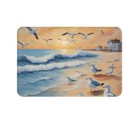 VVXBHGR Doormat floor mat 16x24in airborne seagulls Prints water-absorbent Anti-slip, for front doors, entrances, and bathrooms