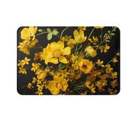 VVXBHGR Doormat floor mat 16x24in Bright yellow bouquet Prints water-absorbent Anti-slip, for front doors, entrances, and bathrooms