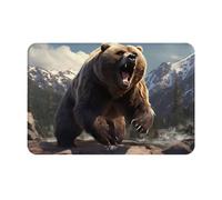 VVXBHGR Doormat floor mat 16x24in Fierce Grizzly Bears Prints water-absorbent Anti-slip, for front doors, entrances, and bathrooms