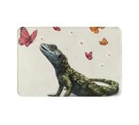 VVXBHGR Doormat floor mat 16x24in Lizard catching butterflies Prints water-absorbent Anti-slip, for front doors, entrances, and bathrooms