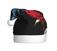 VVXBHGR Dragonfly kisses rose Prints Christmas Hat for Adult material is soft and lightweight