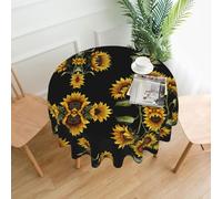 VVXBHGR Facing the sun Prints Round Decorative Tablecloth 60 in for Indoor and Outdoor Dining, Parties, Weddings