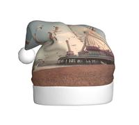 VVXBHGR Ferris wheel by the sea Prints Christmas Hat for Adult material is soft and lightweight