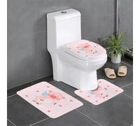 VVXBHGR Flannel anti-slip floor mat three-piece set 24x16in cartoon flying pig Prints thick and comfortable for bathroom, kitchen and toilet