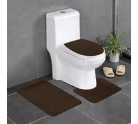 VVXBHGR Flannel anti-slip floor mat three-piece set 24x16in Chocolate Prints thick and comfortable for bathroom, kitchen and toilet