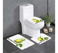 VVXBHGR Flannel anti-slip floor mat three-piece set 24x16in Lime Bird Prints thick and comfortable for bathroom, kitchen and toilet