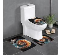 VVXBHGR Flannel anti-slip floor mat three-piece set 24x16in Wonderful Conch Prints thick and comfortable for bathroom, kitchen and toilet