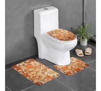 VVXBHGR Flannel anti-slip floor mat three-piece set 24x16in yellow leaf Prints thick and comfortable for bathroom, kitchen and toilet