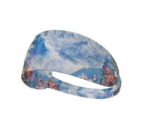 VVXBHGR Flowers on snowy mountains Prints Elastic Exercise Headband Sports Head Tie for Men and Women, Soft, Quick-Dry
