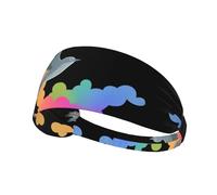 VVXBHGR Flying doves among colorful clouds Prints Elastic Exercise Headband Sports Head Tie for Men and Women, Soft, Quick-Dry