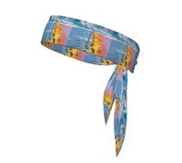 VVXBHGR Footprints on the Rainbow Prints Sports Head Tie Headband for Men and Women, Soft & Breathable Moisture Wicking Athletic