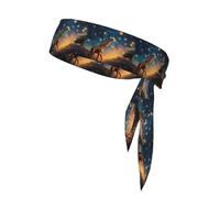 VVXBHGR Giraffe chasing stars Prints Sports Head Tie Headband for Men and Women, Soft & Breathable Moisture Wicking Athletic