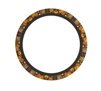 VVXBHGR Golden glass shards Prints Steering Wheel Cover for Women and Men Durable, Non-Slip, Elastic, Easy to Install, for Sedans, SUVs, ATVs, Trucks