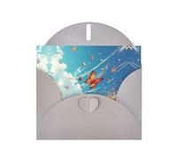 VVXBHGR Gray Holiday greeting check blank card and pearl beautiful blank note block Colorful butterflies flying all over the sky prints