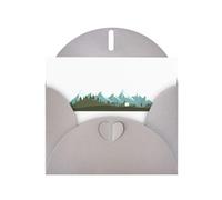 VVXBHGR Gray Holiday greeting check blank card and pearl beautiful blank note block Distant snow-capped mountains prints