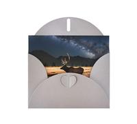 VVXBHGR Gray Holiday greeting check blank card and pearl beautiful blank note block Elk in the meadow prints