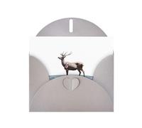 VVXBHGR Gray Holiday greeting check blank card and pearl beautiful blank note block Elk stepping on the water prints