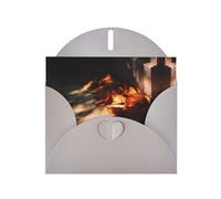 VVXBHGR Gray Holiday greeting check blank card and pearl beautiful blank note block Fallen leaves in the light prints