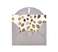 VVXBHGR Gray Holiday greeting check blank card and pearl beautiful blank note block Falling leaves in autumn prints