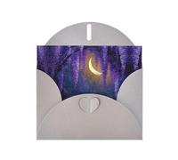 VVXBHGR Gray Holiday greeting check blank card and pearl beautiful blank note block Flowering vines under the moon prints