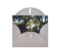 VVXBHGR Gray Holiday greeting check blank card and pearl beautiful blank note block Goldfish under the willow tree prints