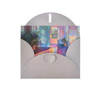 VVXBHGR Gray Holiday greeting check blank card and pearl beautiful blank note block Gorgeous colorful light and shadow prints