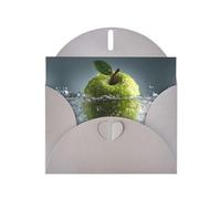 VVXBHGR Gray Holiday greeting check blank card and pearl beautiful blank note block Green apples in ice water prints