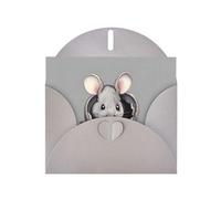 VVXBHGR Gray Holiday greeting check blank card and pearl beautiful blank note block Grey rat prints