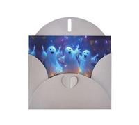 VVXBHGR Gray Holiday greeting check blank card and pearl beautiful blank note block Happy dancing ghost prints