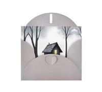 VVXBHGR Gray Holiday greeting check blank card and pearl beautiful blank note block Horrible night prints