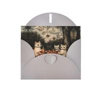 VVXBHGR Gray Holiday greeting check blank card and pearl beautiful blank note block Kittens going on a field trip prints