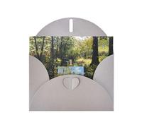 VVXBHGR Gray Holiday greeting check blank card and pearl beautiful blank note block Painting board next to the stream prints